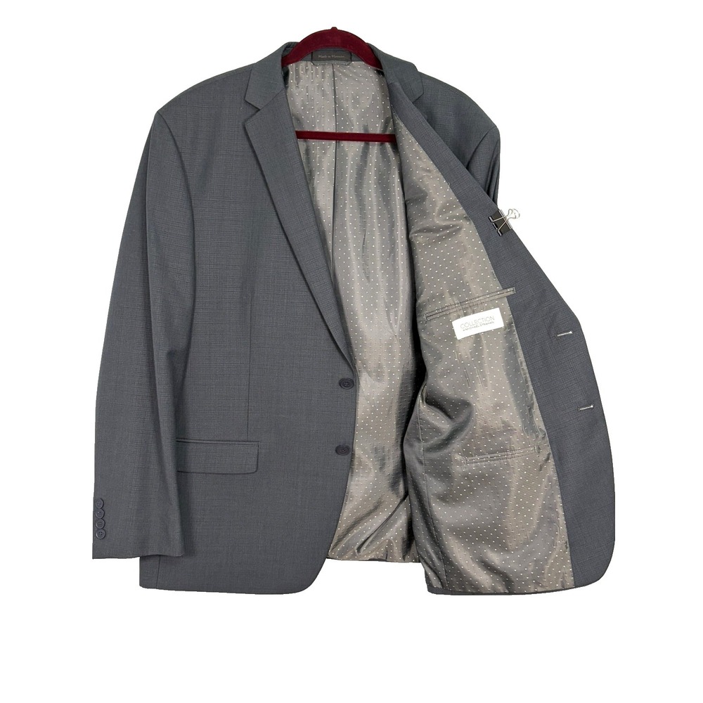 Collection By Michael Strahan Suit Jacket Men's 48R Charcoal Gray Wool Blend